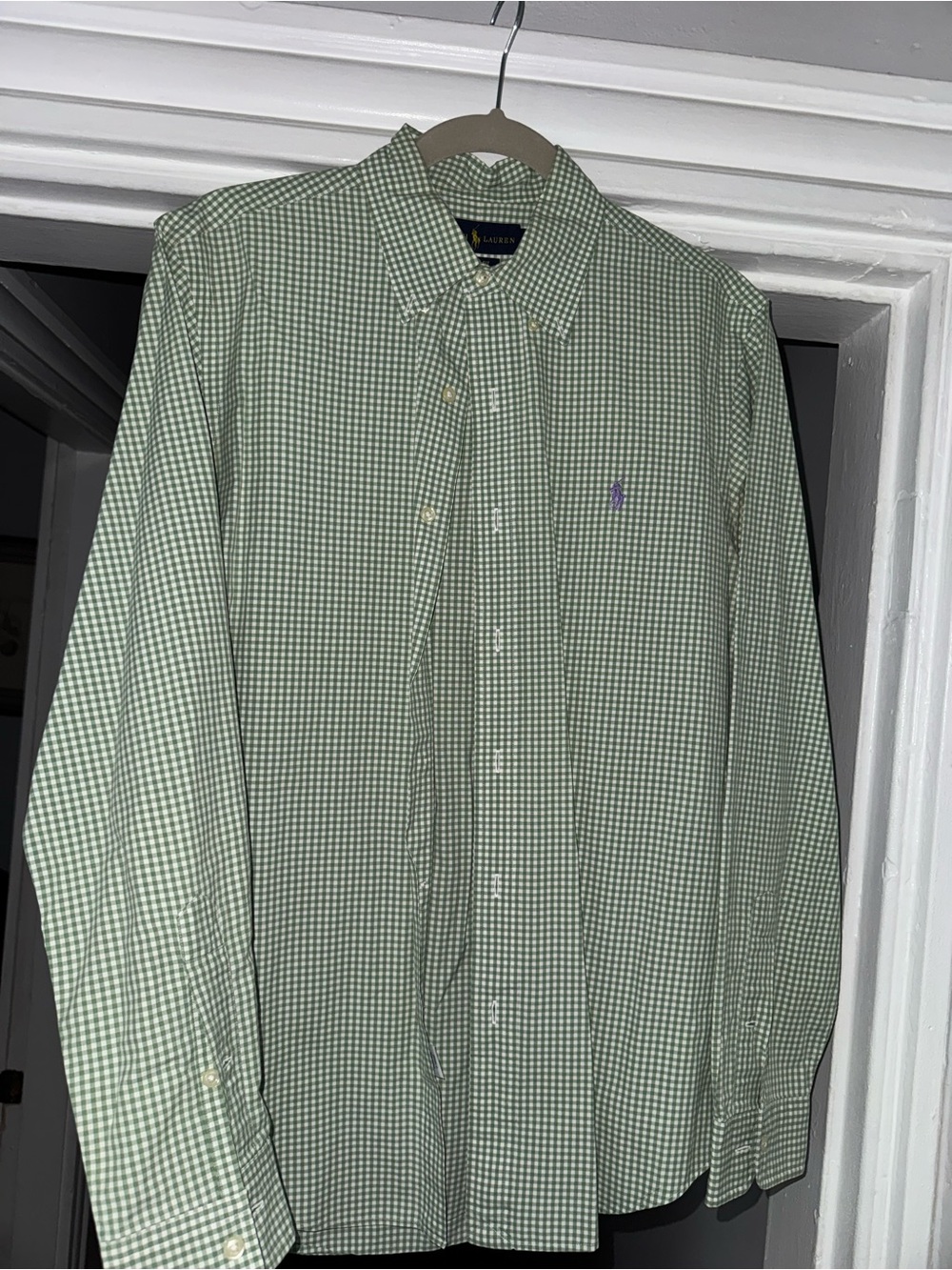Polo by Ralph Lauren Light Green Gingham Button-Down Shirt